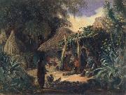 Johann Moritz Rugendas Indian Hut in the Village of Jalcomulco oil on canvas
